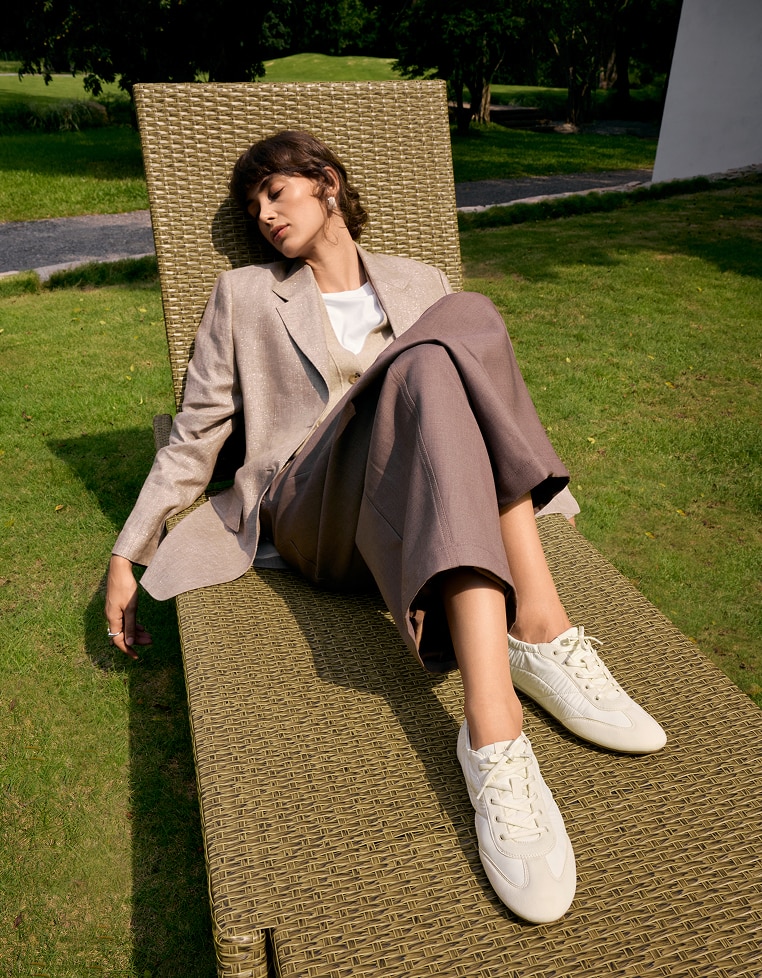 Jogger Re-Nylon Sneakerina (Yancy), WHITE SMOKEY GREY, EU38 | VIVAIA